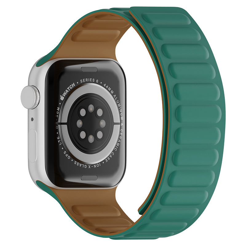 Magnetic silicone watch band Green