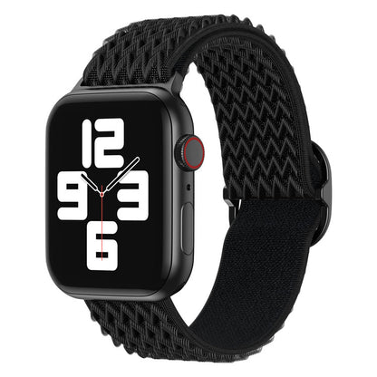 Adjustable Elastic Fabric Nylon Watch Band Black