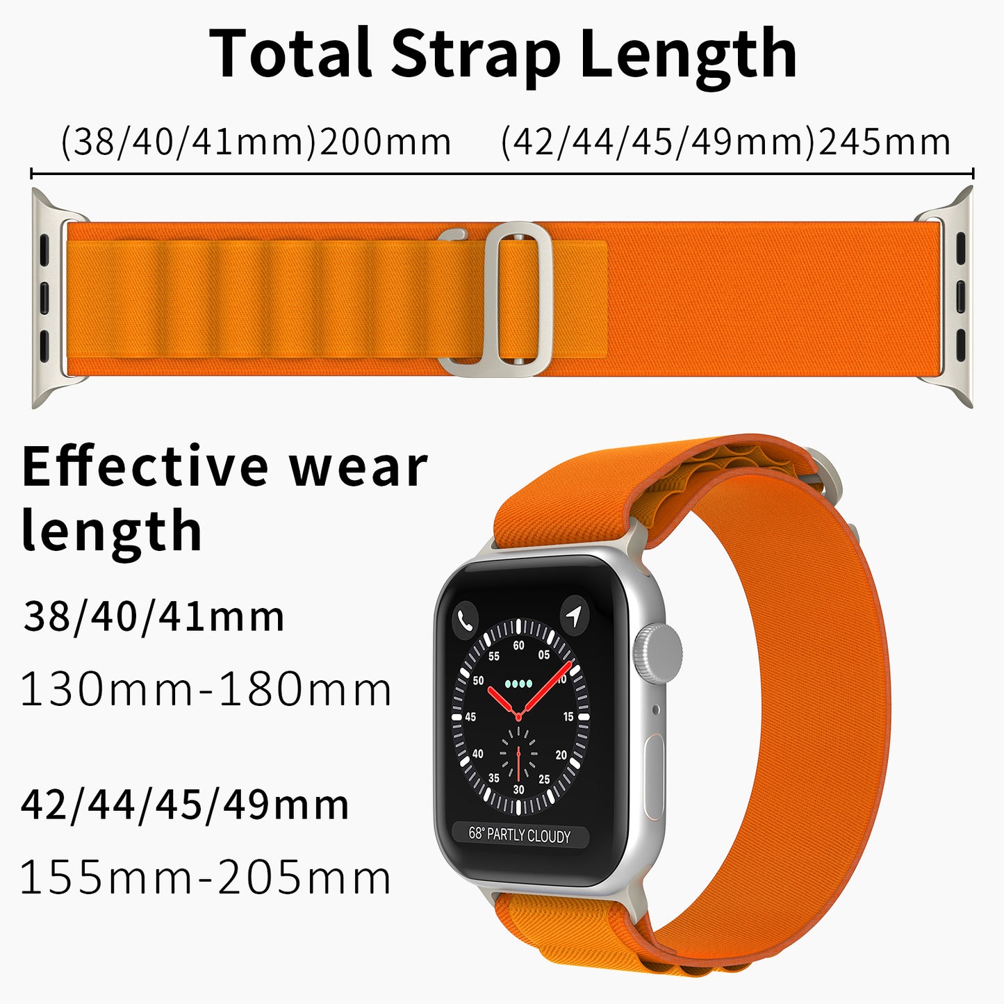 Alpine Loop Apple Watch Band Orange/Black