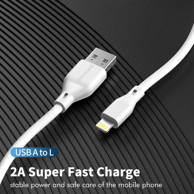 ESEEKGO G-13A Macaron Stripes 2.0A 3.3FT USB to Lightning Data Cable