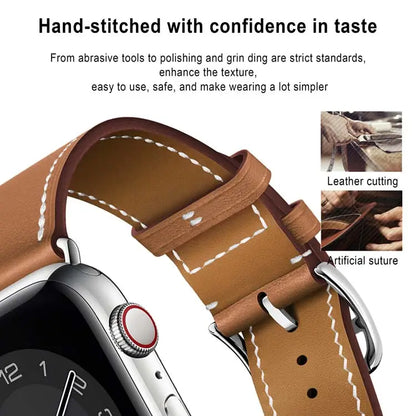 Leather watch strap for Apple watch Black