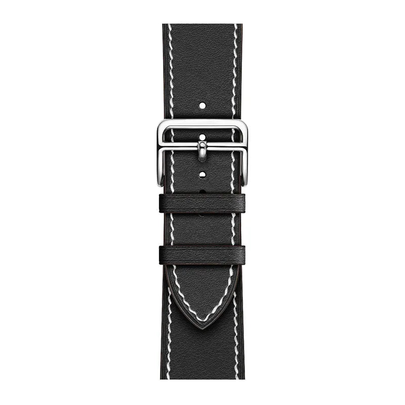 Leather watch strap for Apple watch Black