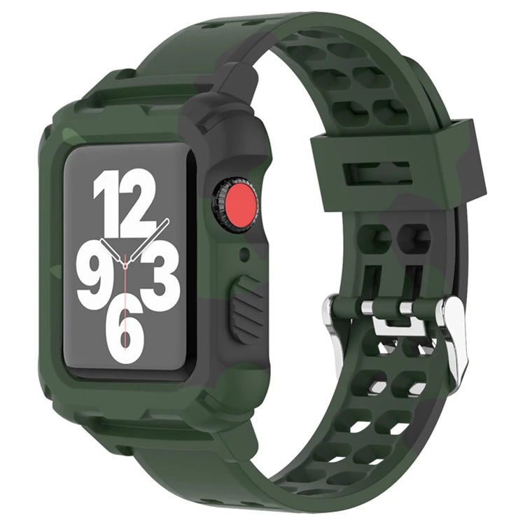 Custom Silicone Wristband Watch Strap With Protective Case Camouflage