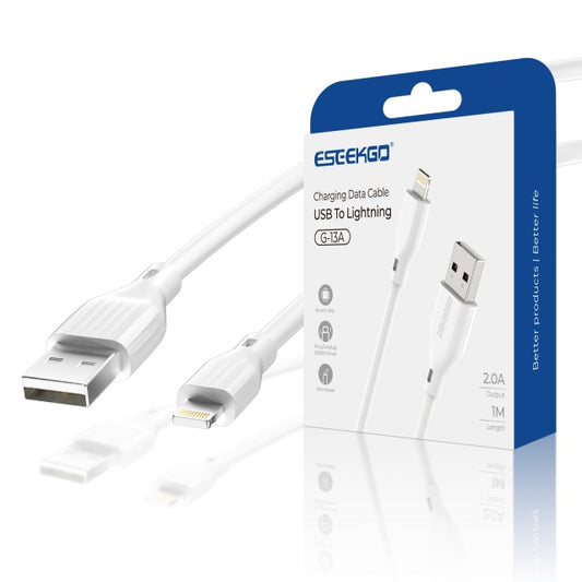 ESEEKGO G-13A Macaron Stripes 2.0A 3.3FT USB to Lightning Data Cable